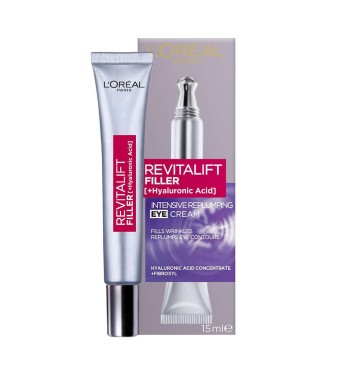 L'oreal Paris Revitalift Filler Eye Cream Κρέμα Σύσφιξης Ματιών με Υαλουρονικό Οξύ, 15ml Ηλικια 35+