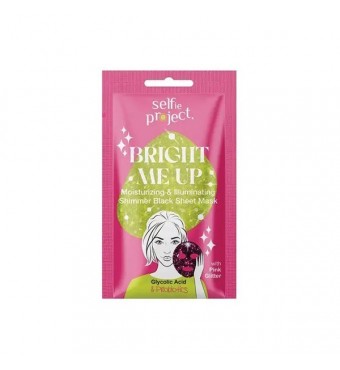 SELFIE PROJECT BRIGHT ME UP MOISTURIZING & ILLUMINATING SHIMMER BLACK SHEET MASK