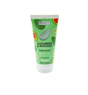 Beauty Formulas Σκραμπ Προσώπου με Aγγούρι/Αβοκάντο Απολέπιση και Τόνωση