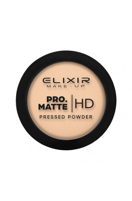 ELIXIR PRO. MATTE Pressed Powder HD 207 (Light Brown)