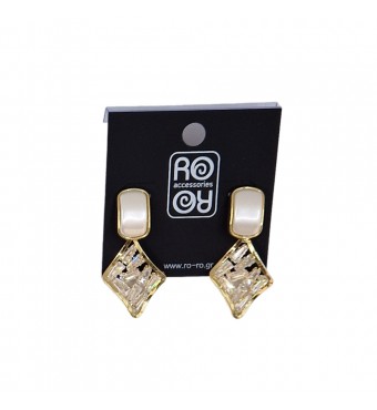 RO ACCESSORIES Σκουλαρίκια E745 Ρόμβος