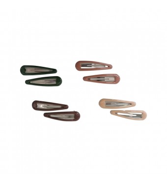 RO ACCESSORIES Κλικ κλακ μαλλιών 5.5 cm σετ 2 τεμ ΣΚΟΥΡΟ ΜΠΕΖ