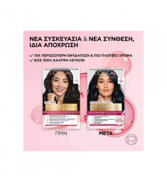 LOREAL Crème Μόνιμη Βαφή Μαλλιών - 1 ΜΑΥΡΟ
