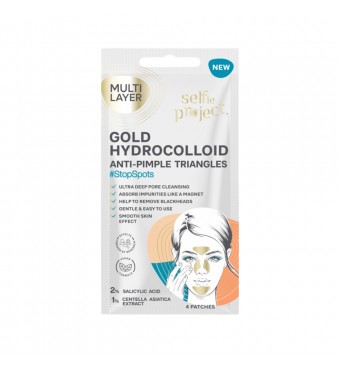 SELFIE PROJECT Gold Hydrocolloid Triangles Για Την Ακμή 4 PATCHES