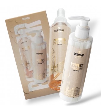 SCANDAL BEAUTY Σετ Περιποίησης Σώματος ” Powder Tornado” με Άρωμα Πούδρας – Λοσιόν & Σπρέι (2x200ml)