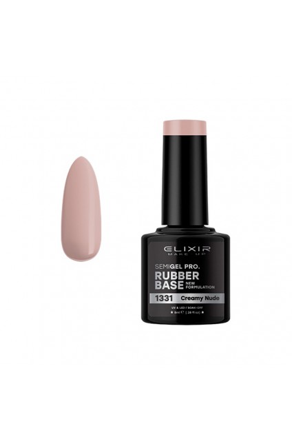 ELIXIR Ημιμόνιμο βερνίκι 8ml – 1331 RUBBER BASE COAT CREAMY NUDE