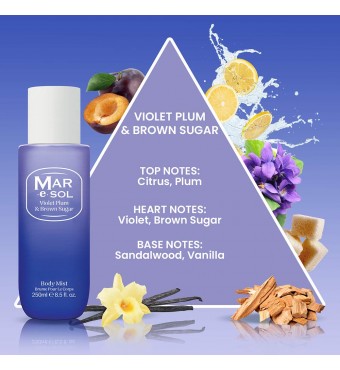 MAR E SOL Violet Plum & Brown Sugar Body Mist 250ml