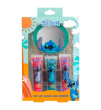 AIR VAL Stitch Σετ με 3 Lip Gloss και Καθρέφτη