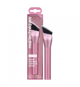 REAL TECHNIQUES Cheek Hugging Contour Brush, Angled Makeup Brush