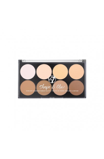 W7 Shape & Glow Highlight & Contour Powder Palette
