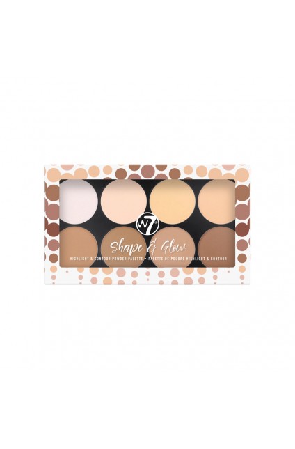 W7 Shape & Glow Highlight & Contour Powder Palette